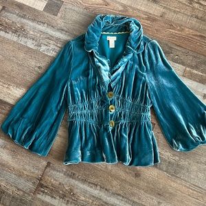 Anthropology Teal jacket NBW no tags Absolutely Gorgeous!!! elevenses brand